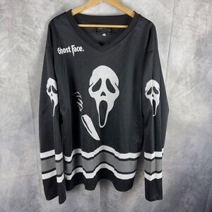 Ghost Face Scream Hockey Jersey Mens XL Black 96 Icon of Halloween Horror Movie